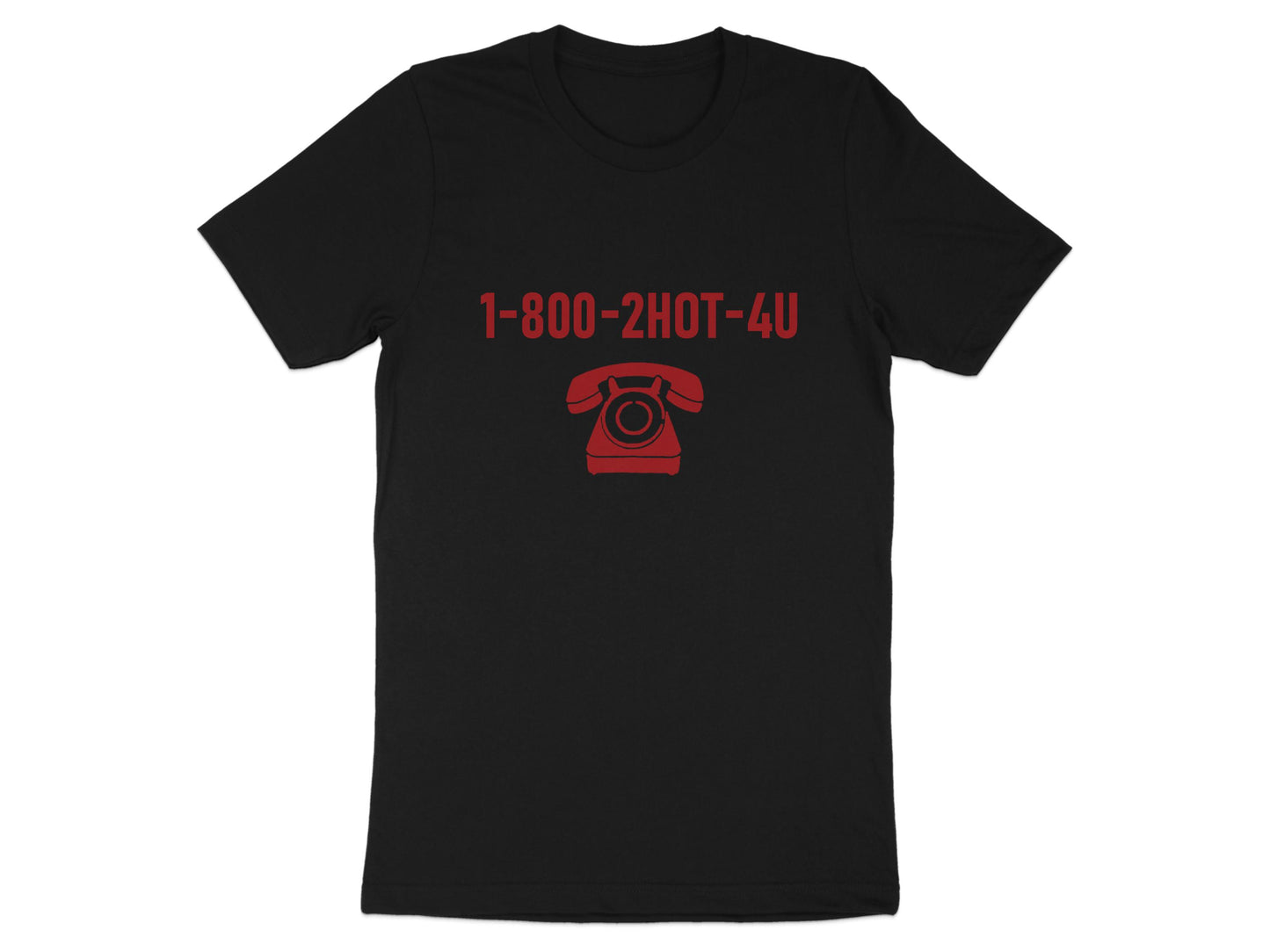 1800 Hotline women's cotton t-shirt in black, designed with short sleeves, crew neck, and pre-shrunk fit for a casual, stylish look.
