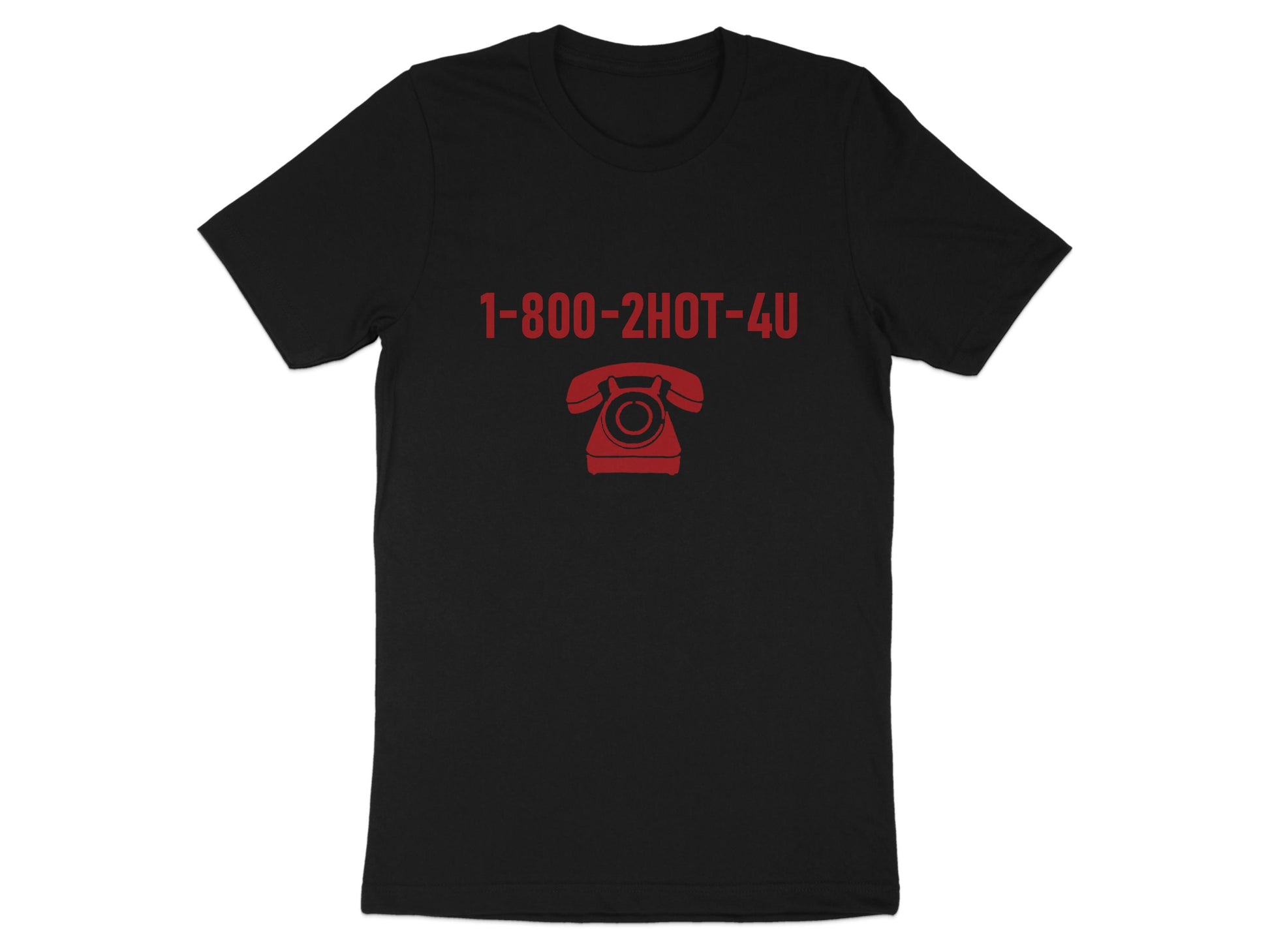 1800 Hotline women's cotton t-shirt in black, designed with short sleeves, crew neck, and pre-shrunk fit for a casual, stylish look.