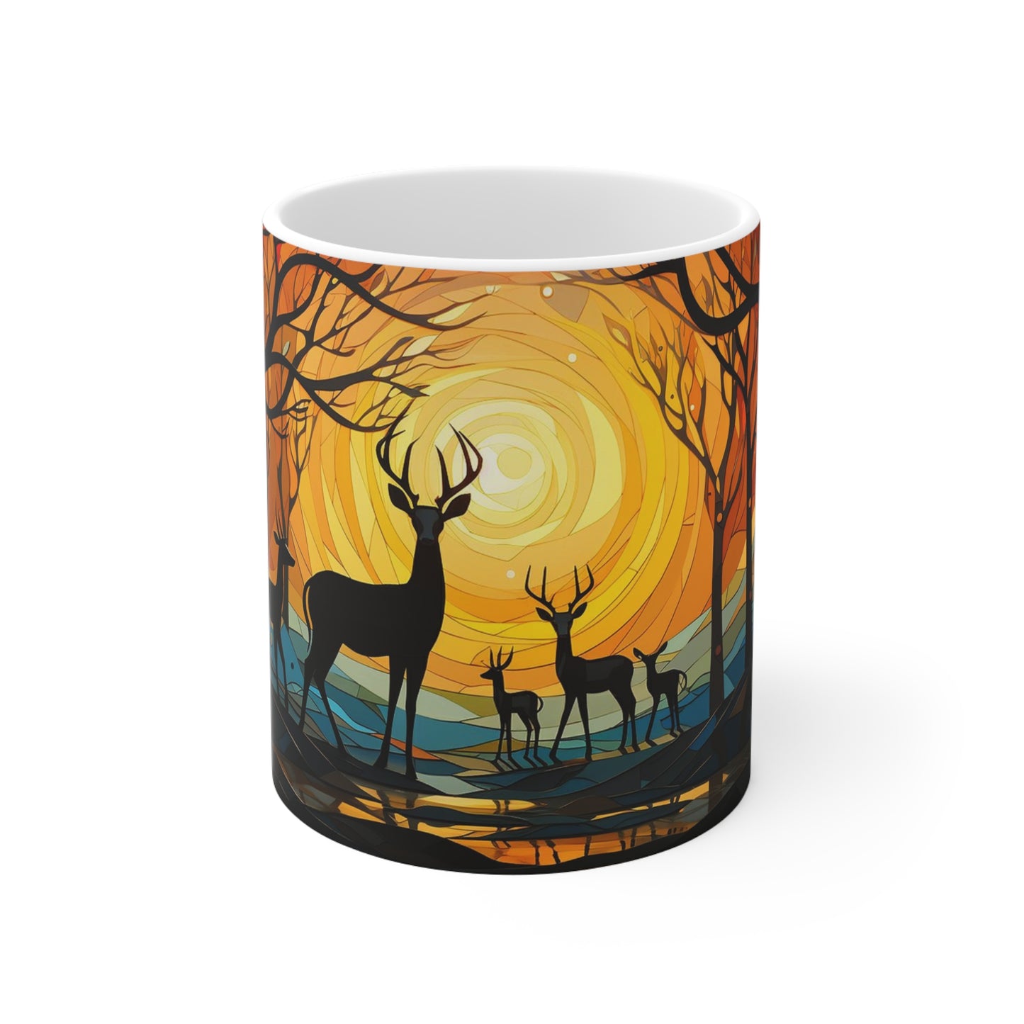 11oz African wildlife mug, BPA-free ceramic, with a striking animal-themed pattern for a unique gift