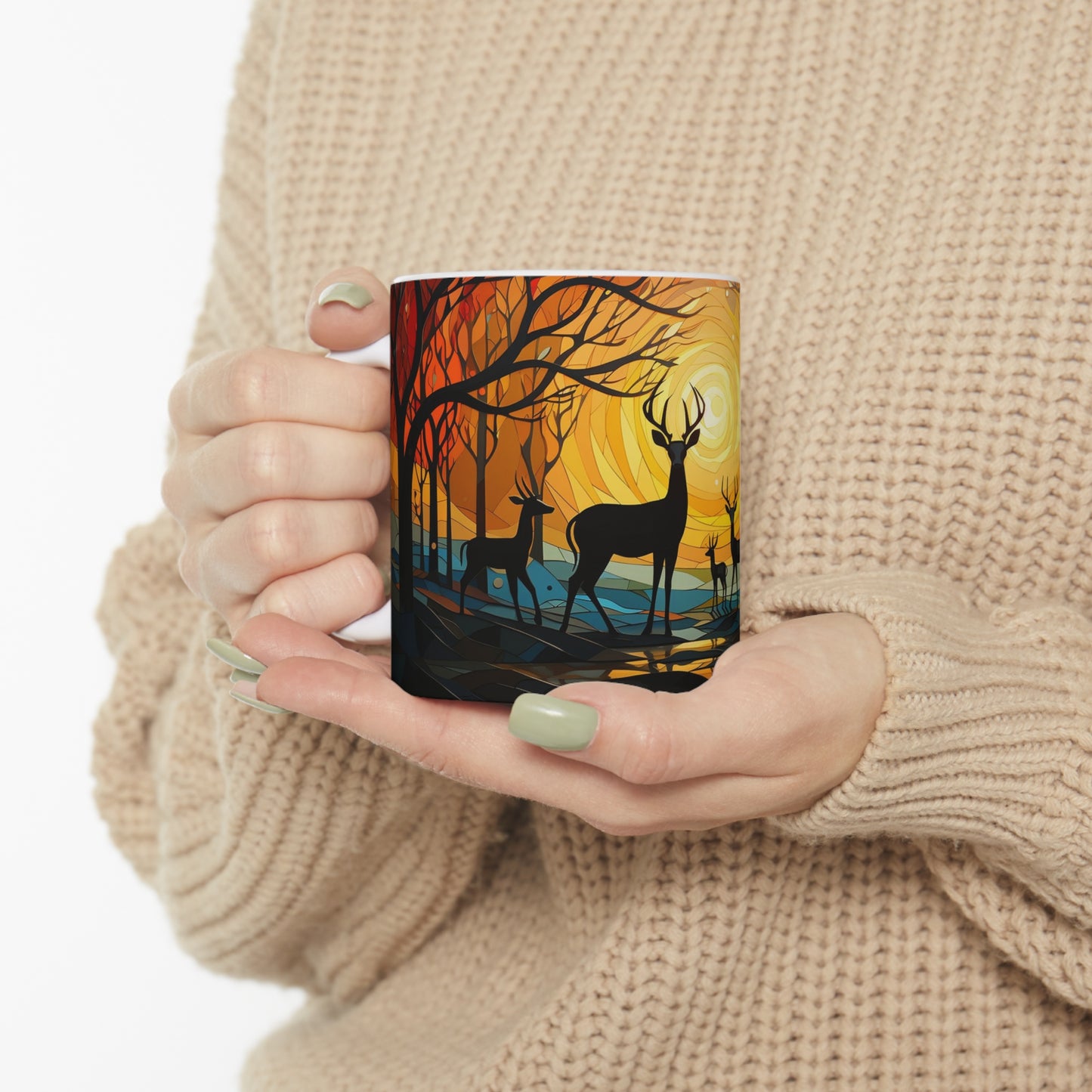 11oz ceramic wildlife mug featuring majestic African animals, perfect for daily use or gifting