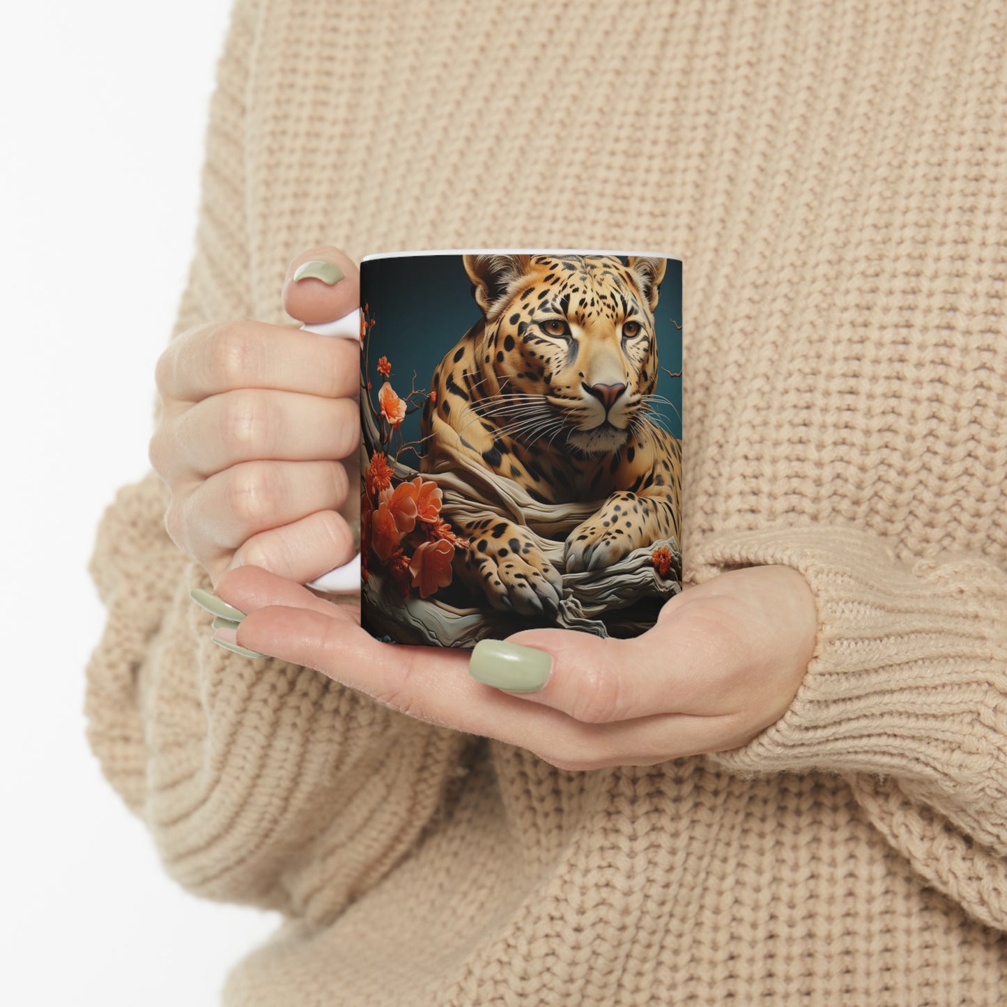 Unique wildlife art ceramic mug, perfect for sipping coffee, tea, or hot cocoa & gifting to loved ones.