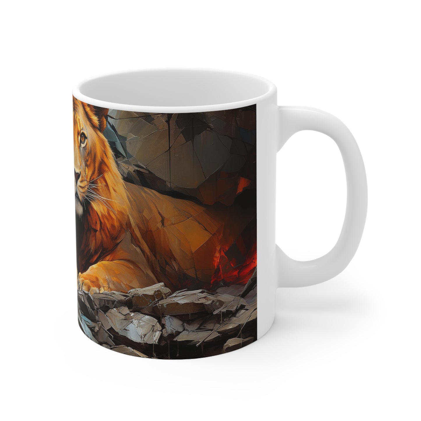 African animals artwork on 11oz mug, BPA-free ceramic, perfect for nature lovers daily beverage use