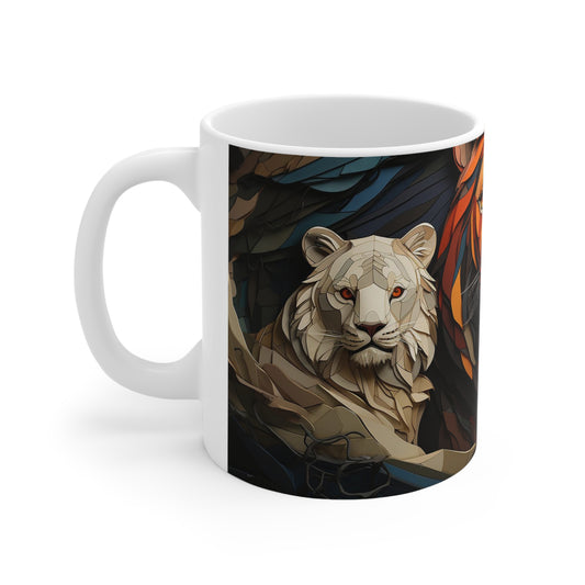 Ceramic mug with African wildlife art, 11oz, perfect for gifting to animal lovers or wildlife enthusiasts