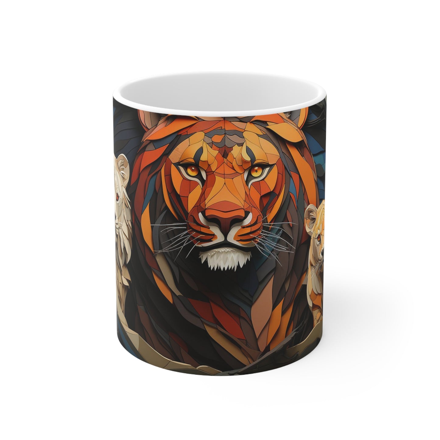 11oz ceramic African animal mug with bold, beautiful wildlife design, BPA-free and eco-conscious