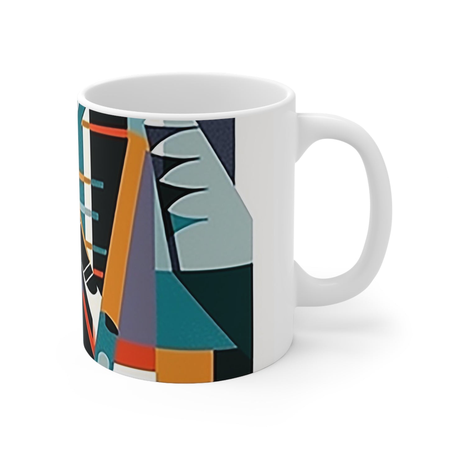 Contemporary music art mug, perfect for tea or coffee lovers, 11oz capacity and ceramic body