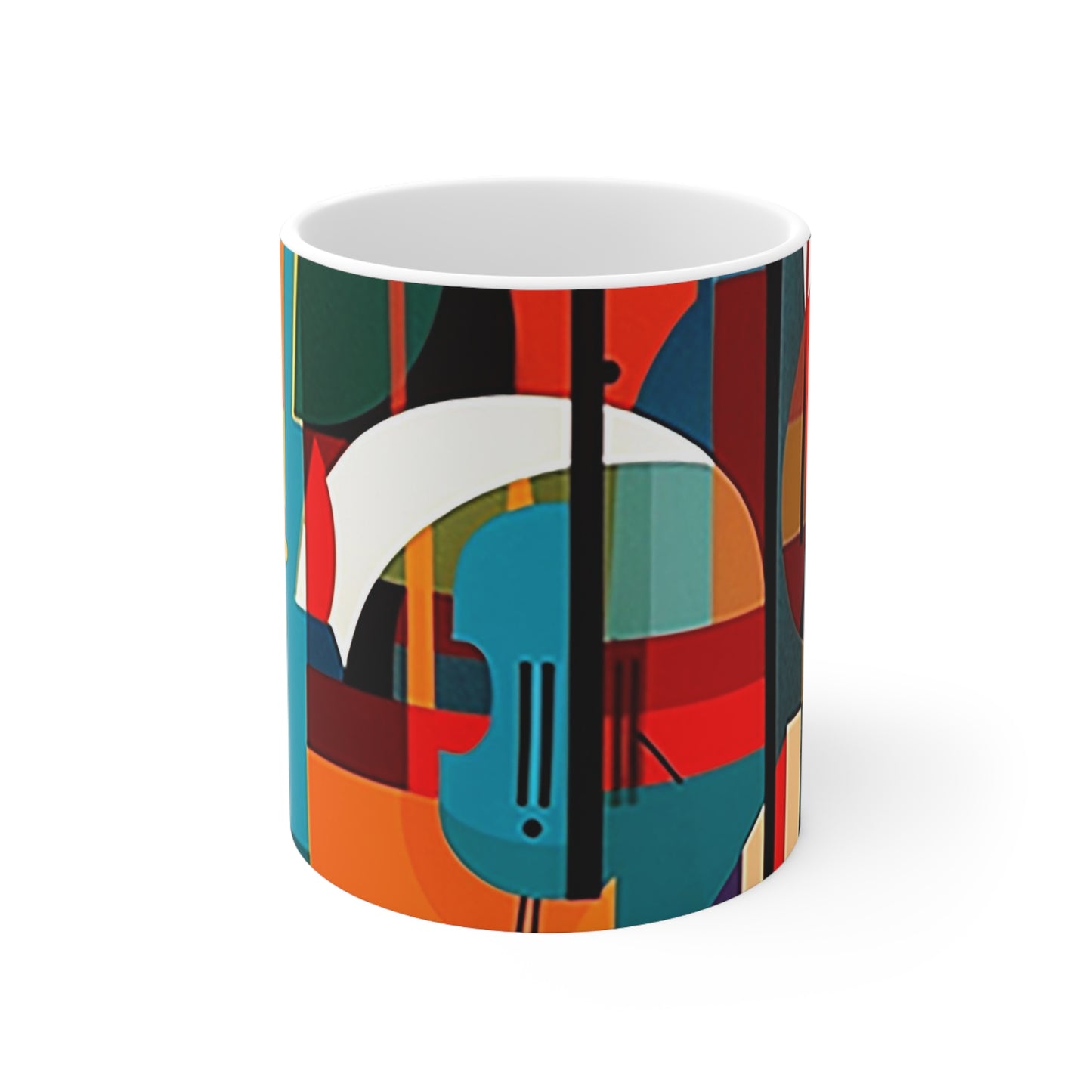Ceramic music mug featuring bold notes design, 11oz capacity, lead-free and perfect for coffee lovers