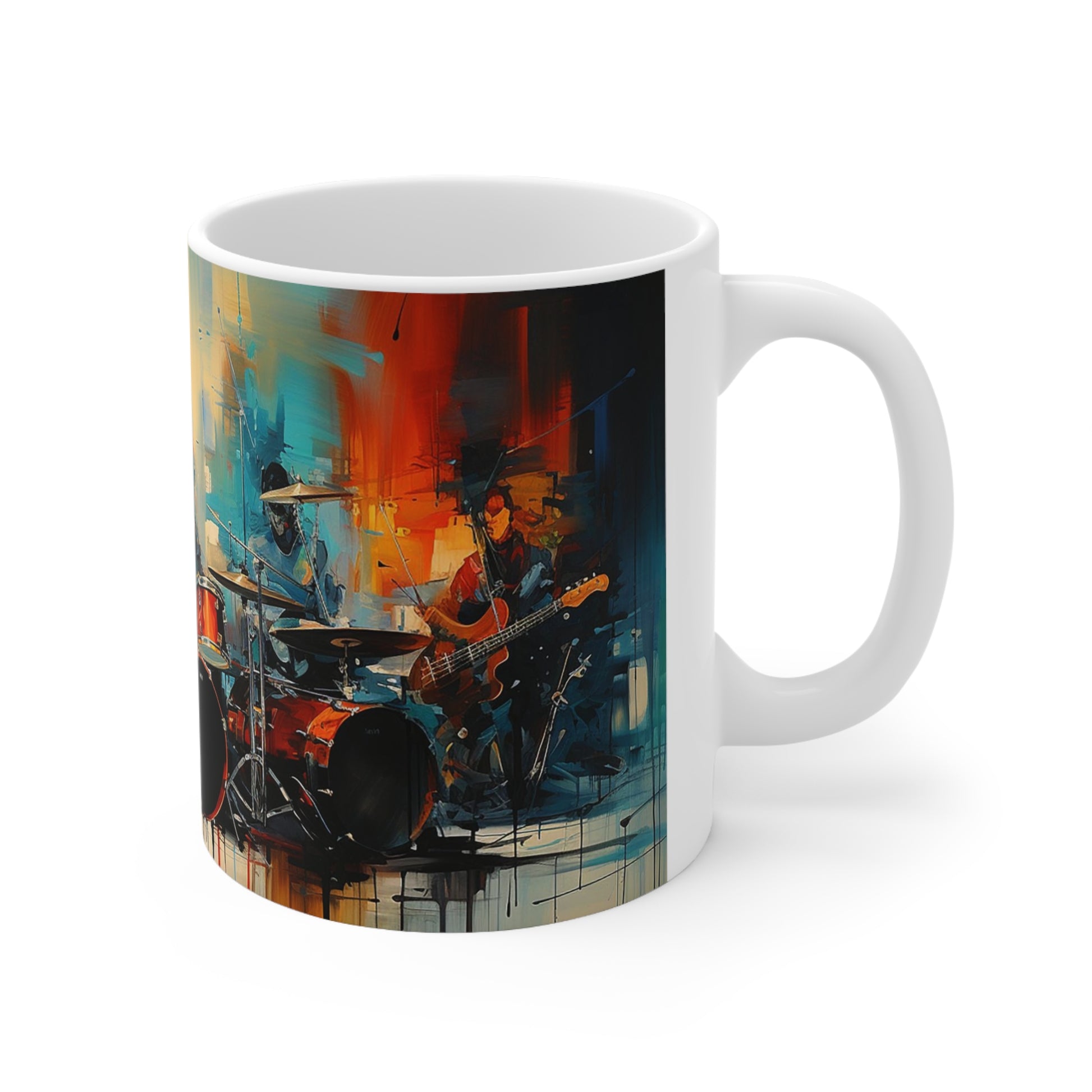 Close-up of the C-handle on the 11oz ceramic mug, designed for an easy and comfortable grip while enjoying your drink