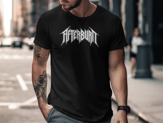 Afterburn T-Shirt in black, soft cotton tee with classic crew neck and a relaxed, comfortable fit.