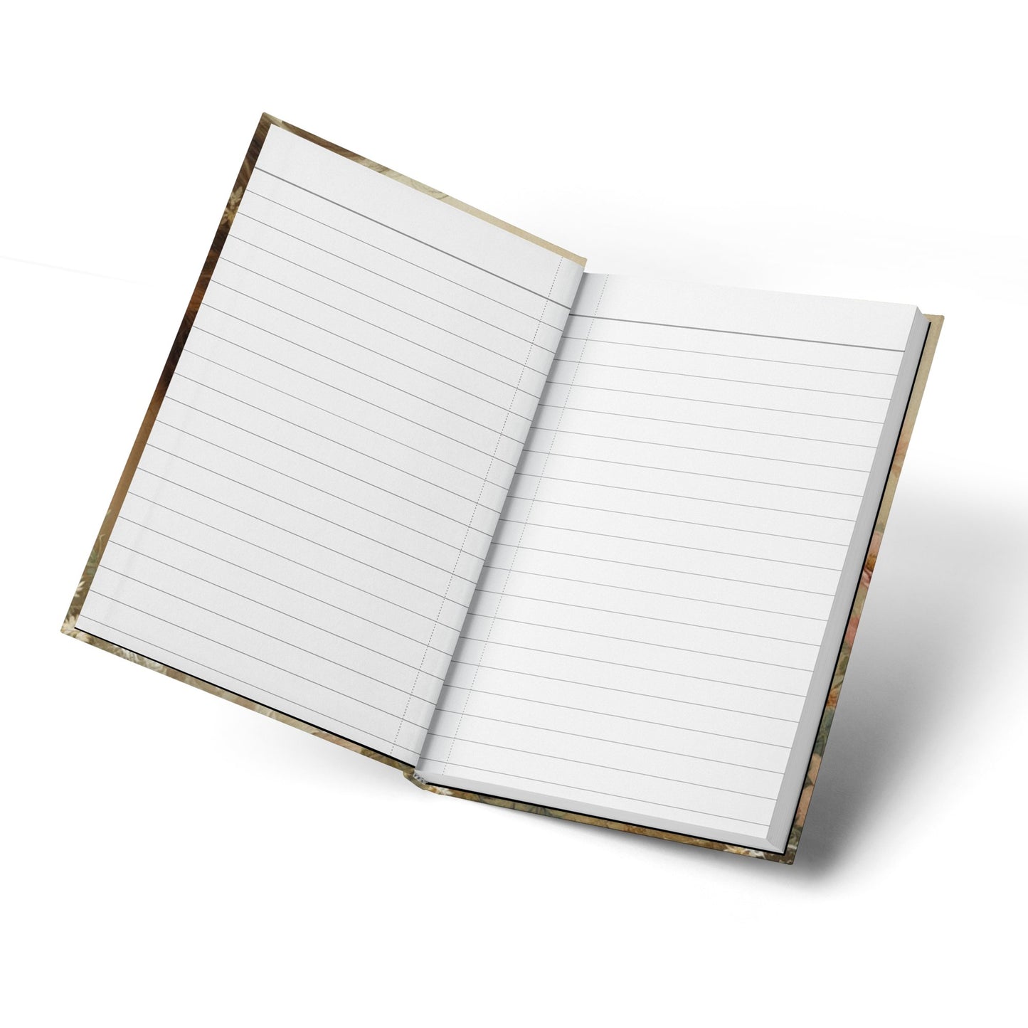 Open antique feminine journal showing smooth, lined pages, ideal for journaling, note-taking, and creative writing