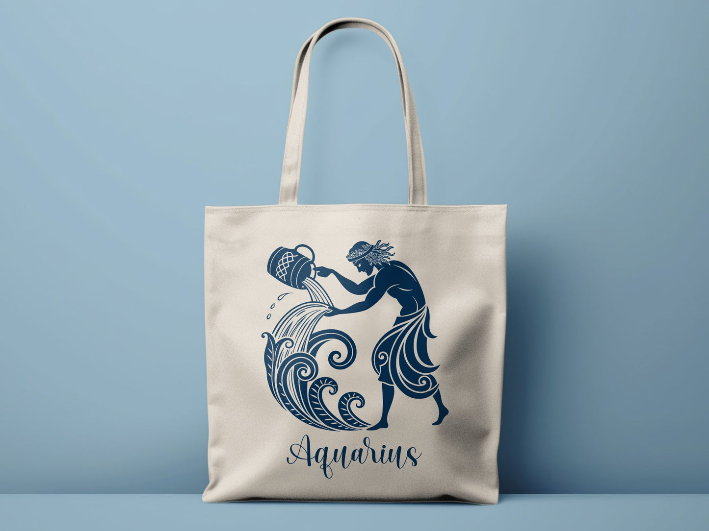 Affordable large zodiac-inspired Aquarius tote bag offering great storage and large capacity for carrying daily essentials.