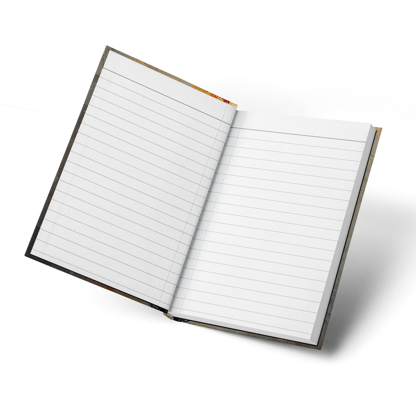 Open autumn tree journal with lined pages, ideal for daily reflections, writing, and creative inspiration