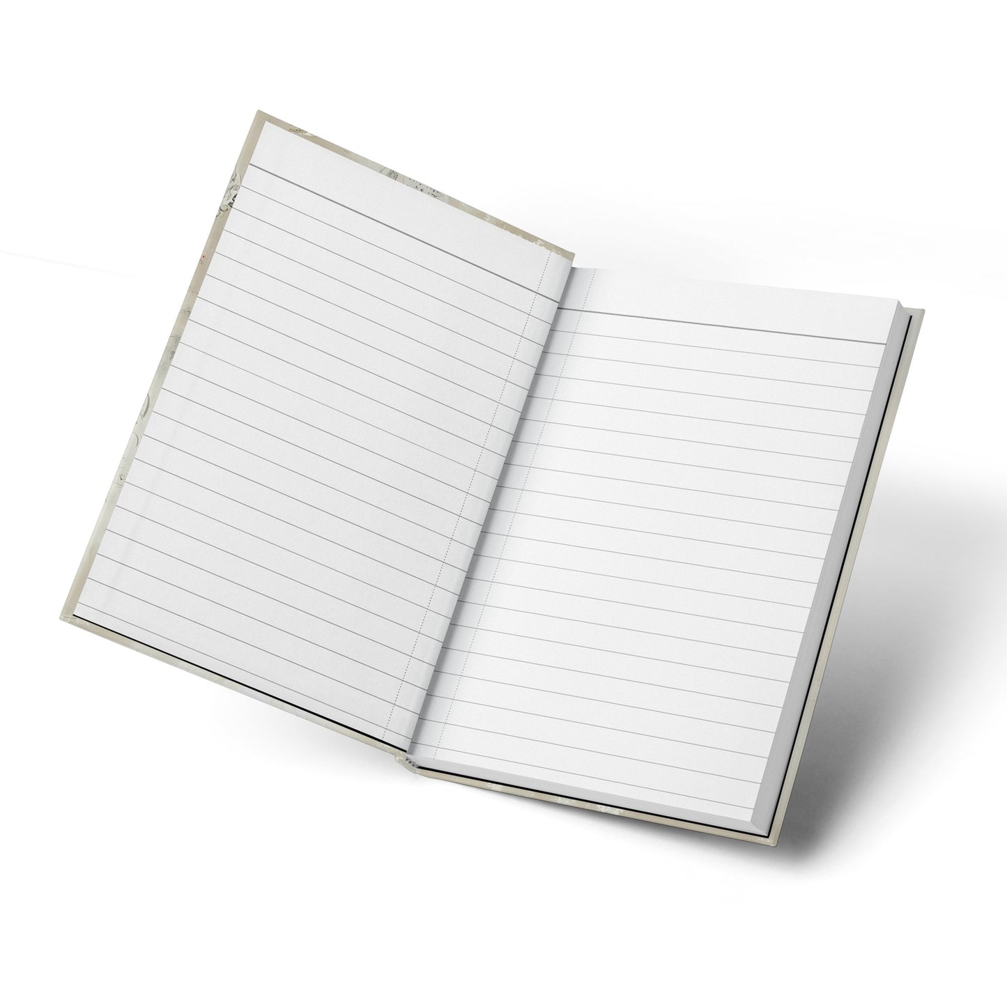 Open beautiful artistic woman journal with smooth, lined pages, perfect for capturing thoughts, ideas, and creativity