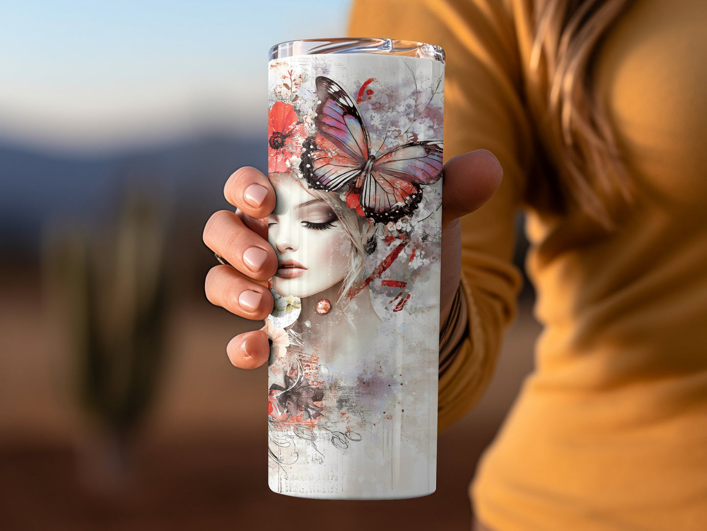 Beautiful Woman Custom Tumbler Image 4