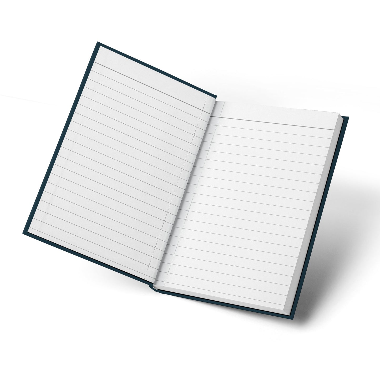 Open blue floral journal with smooth, lined pages, ideal for capturing thoughts, ideas, and daily reflections