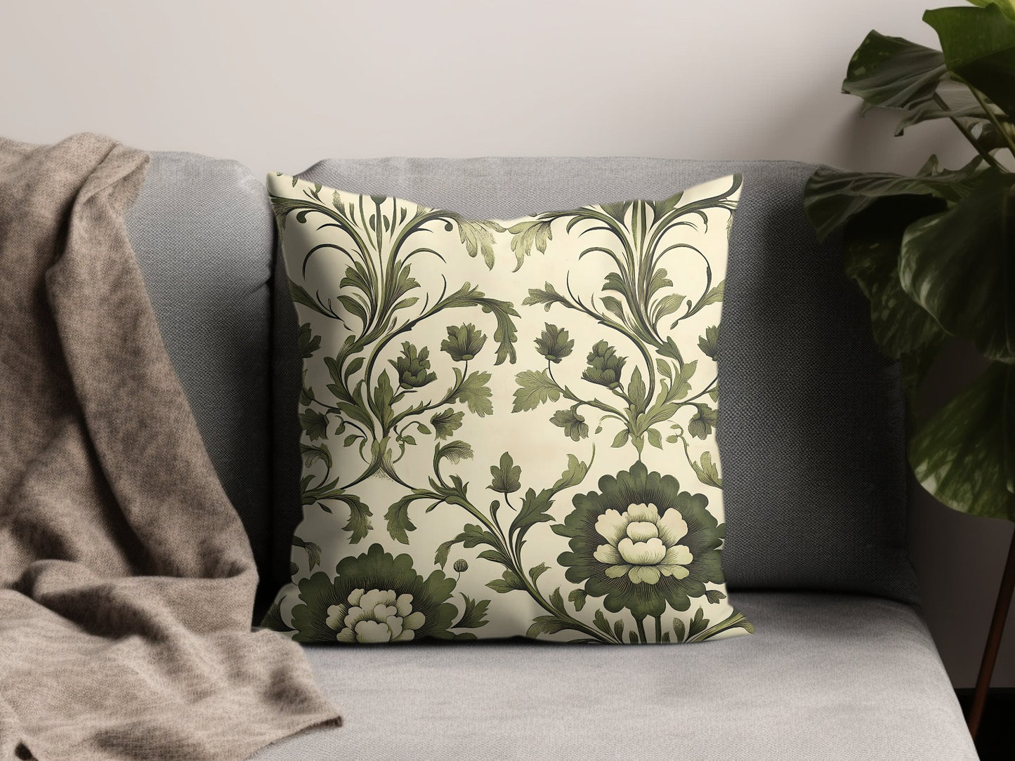 Elevate your home décor with the Botanical Harmony cushion, featuring a calming botanical print on soft fabric.