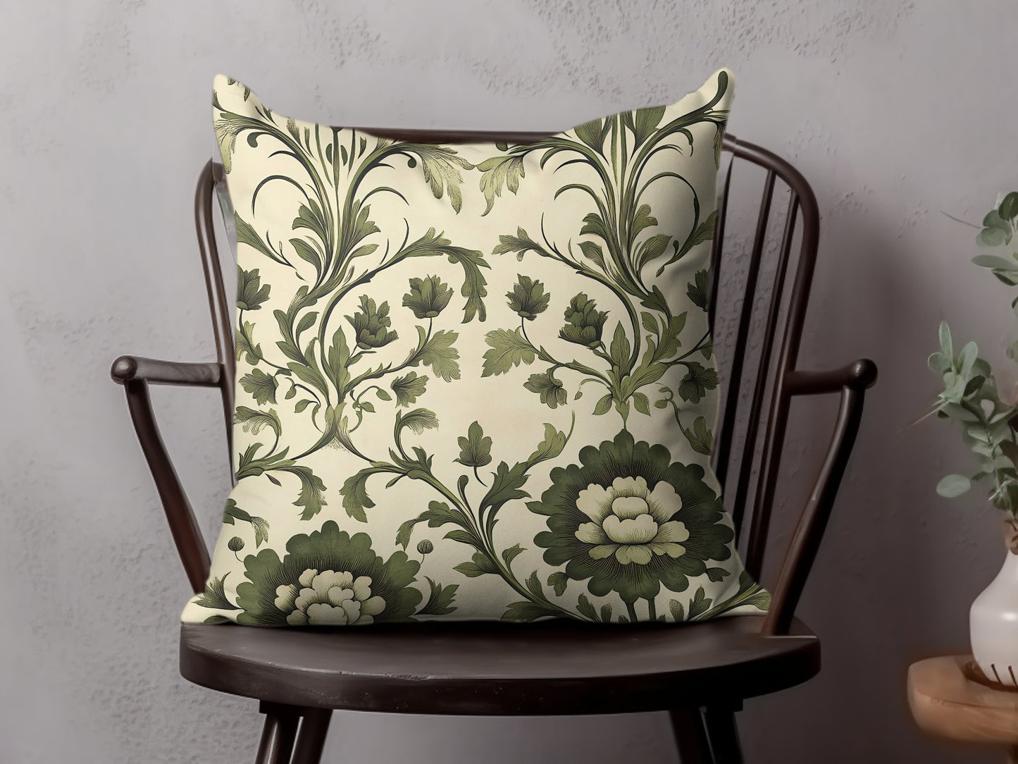 Bring the outdoors in with the Botanical Harmony throw pillow, available in 16” x 16” and 18” x 18” sizes.
