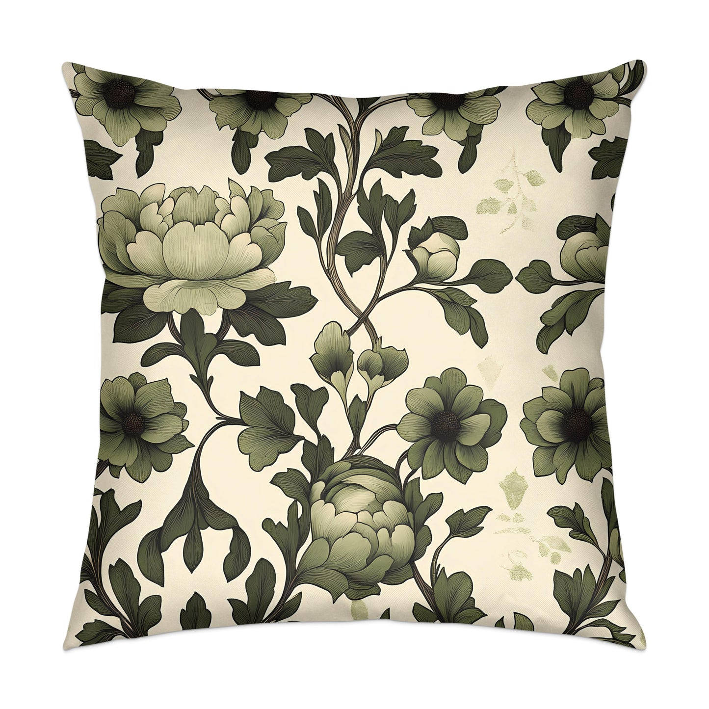 Botanical Harmony throw pillow Edition 2 with intricate plant design, perfect for a cozy, nature-filled atmosphere.