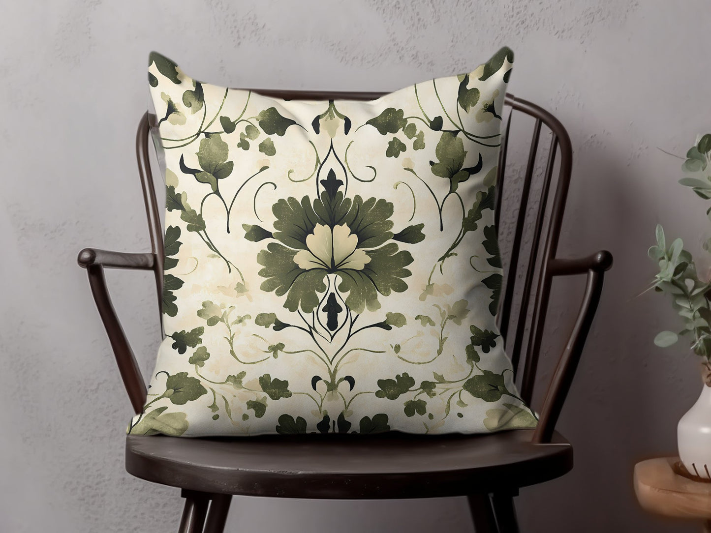 The Botanical Harmony throw pillow Edition 4 blends elegance and comfort, perfect for brightening any room's décor.