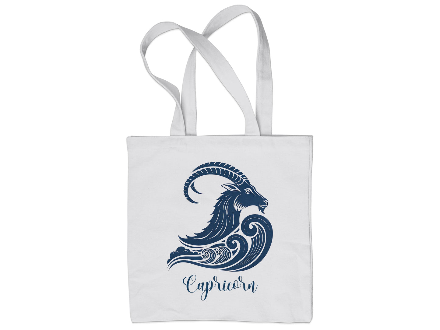 Large Capricorn-themed tote with sturdy seams and clean astrological lines