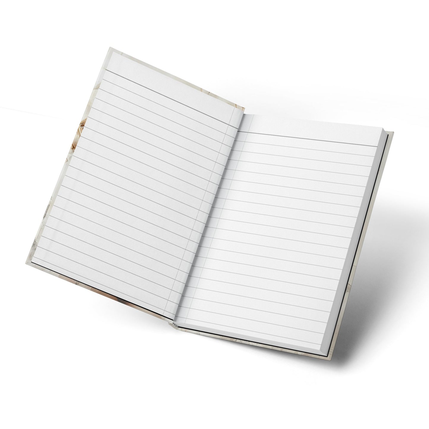 Open Chic Woman Journal displaying lined pages for journaling, planning, note-taking, and creative writing