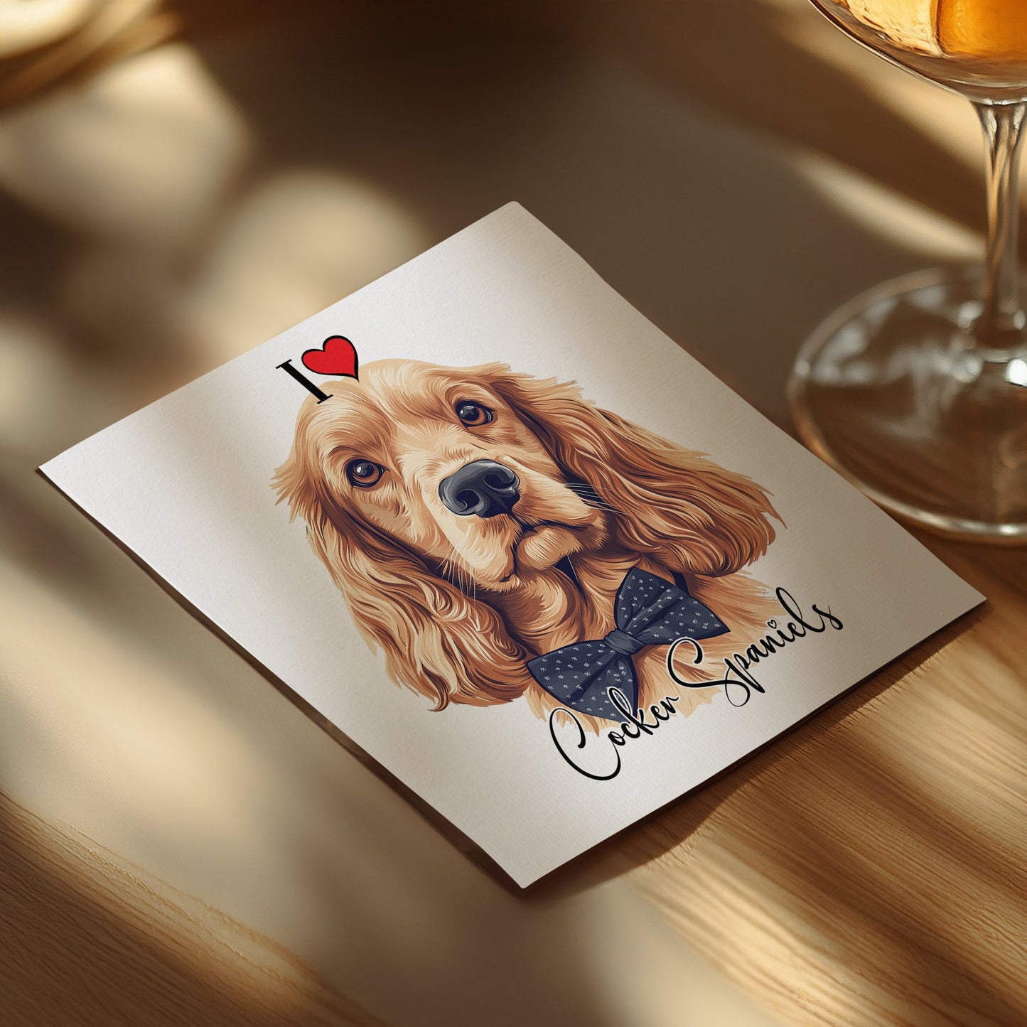 Cocker Spaniel beverage serviettes, soft 3-ply tissue, perfect for animal lovers and festive celebrations.
