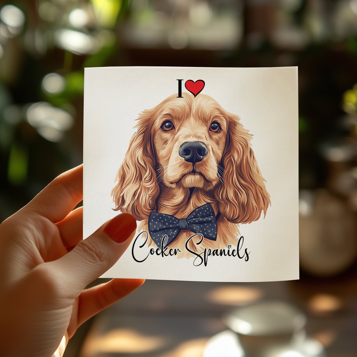 Cocker Spaniel beverage napkins, vibrant design for dog lovers, ideal for birthdays, parties, and more.