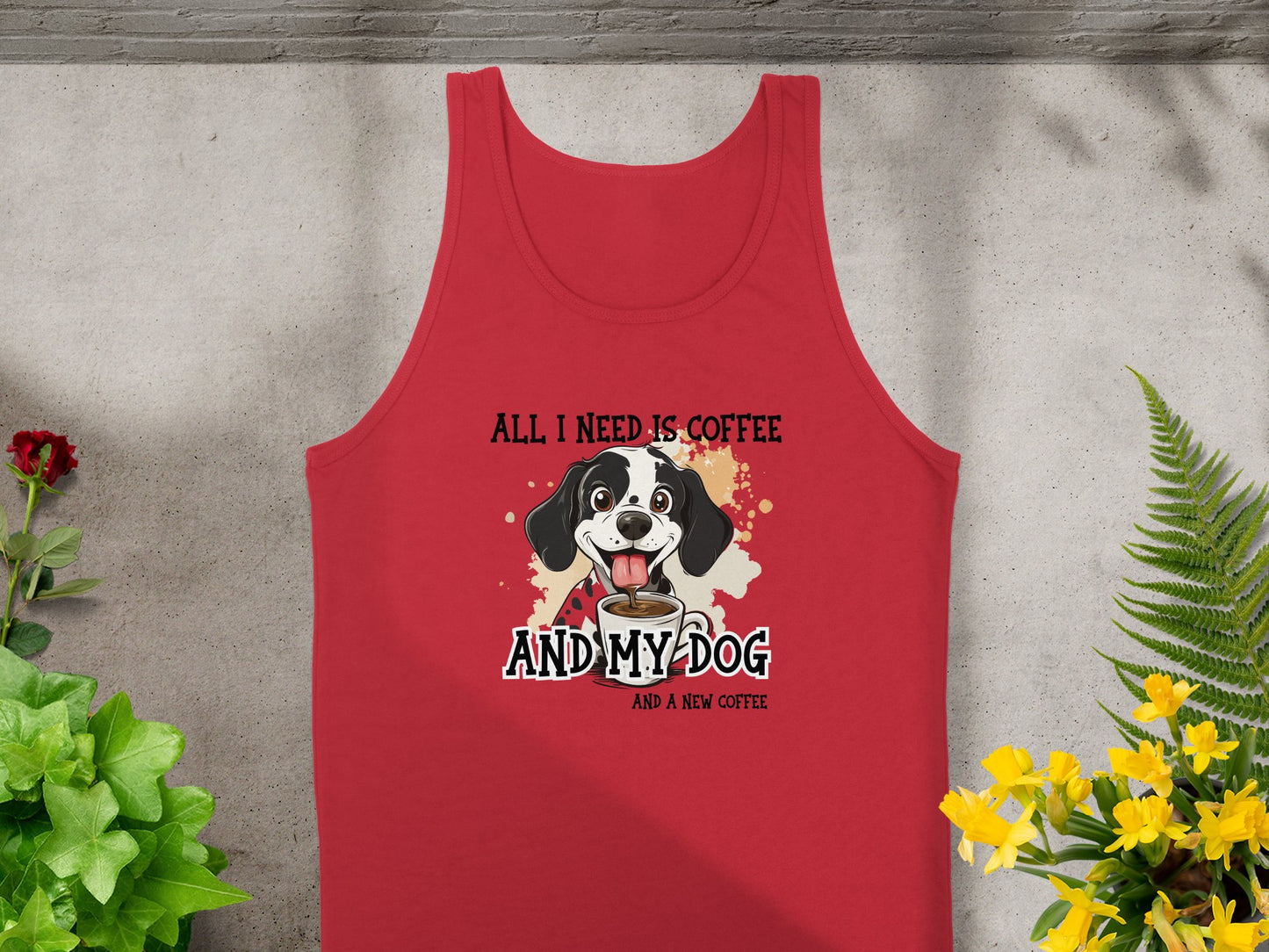 Coffee And My Dog Tank Top Red