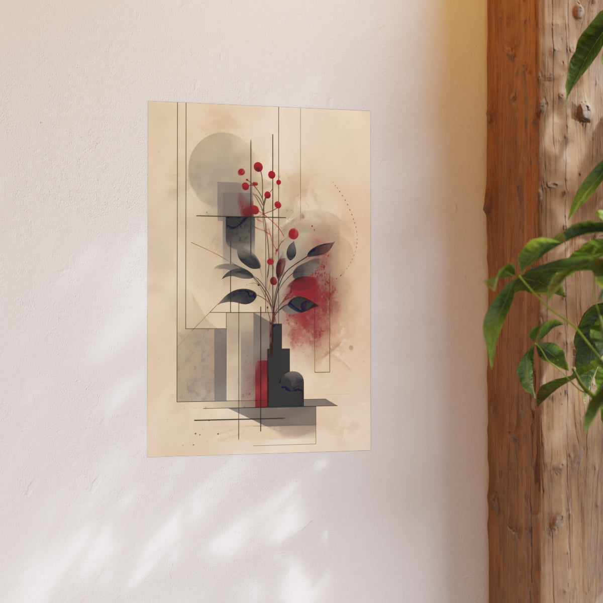 Contemporary Floral Composition Poster in a lifestyle setting highlighting shape, details, and flow.
