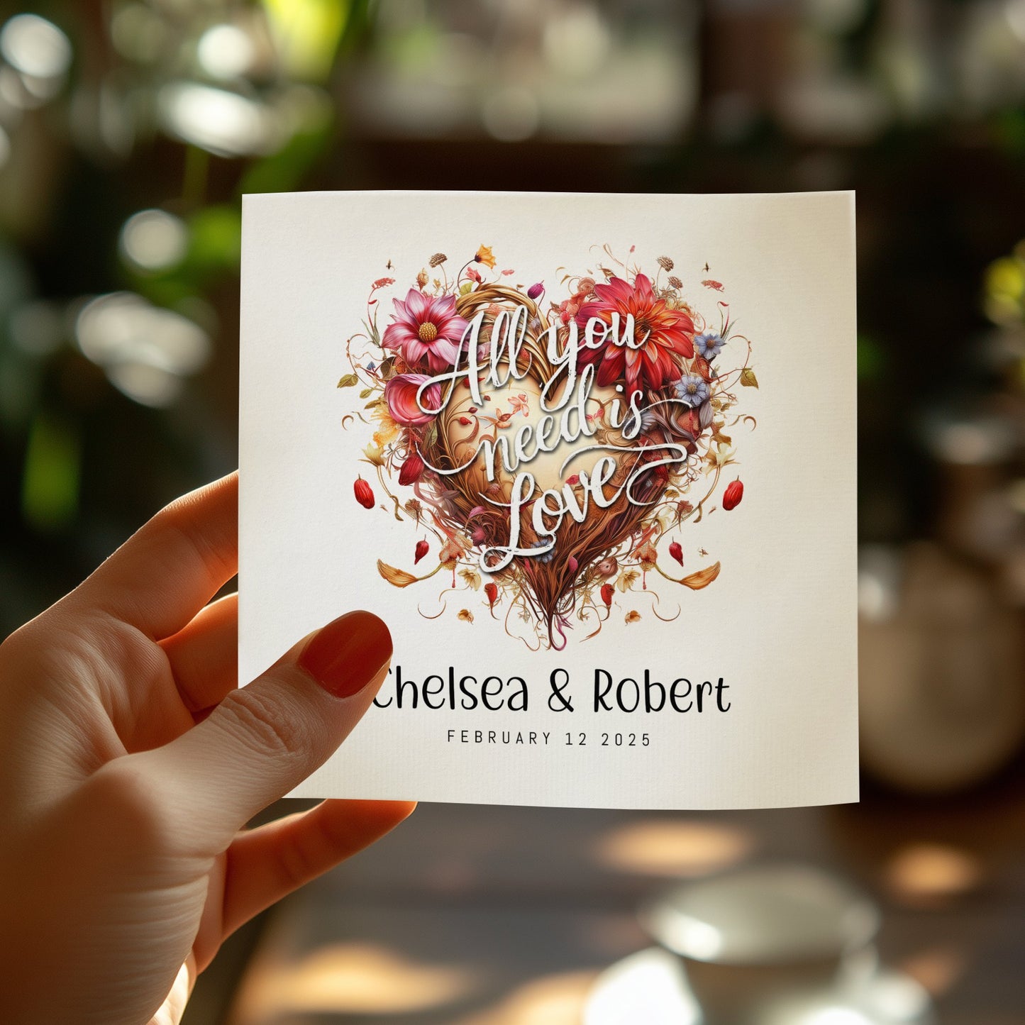 Custom Heart Wedding Napkins Image 8