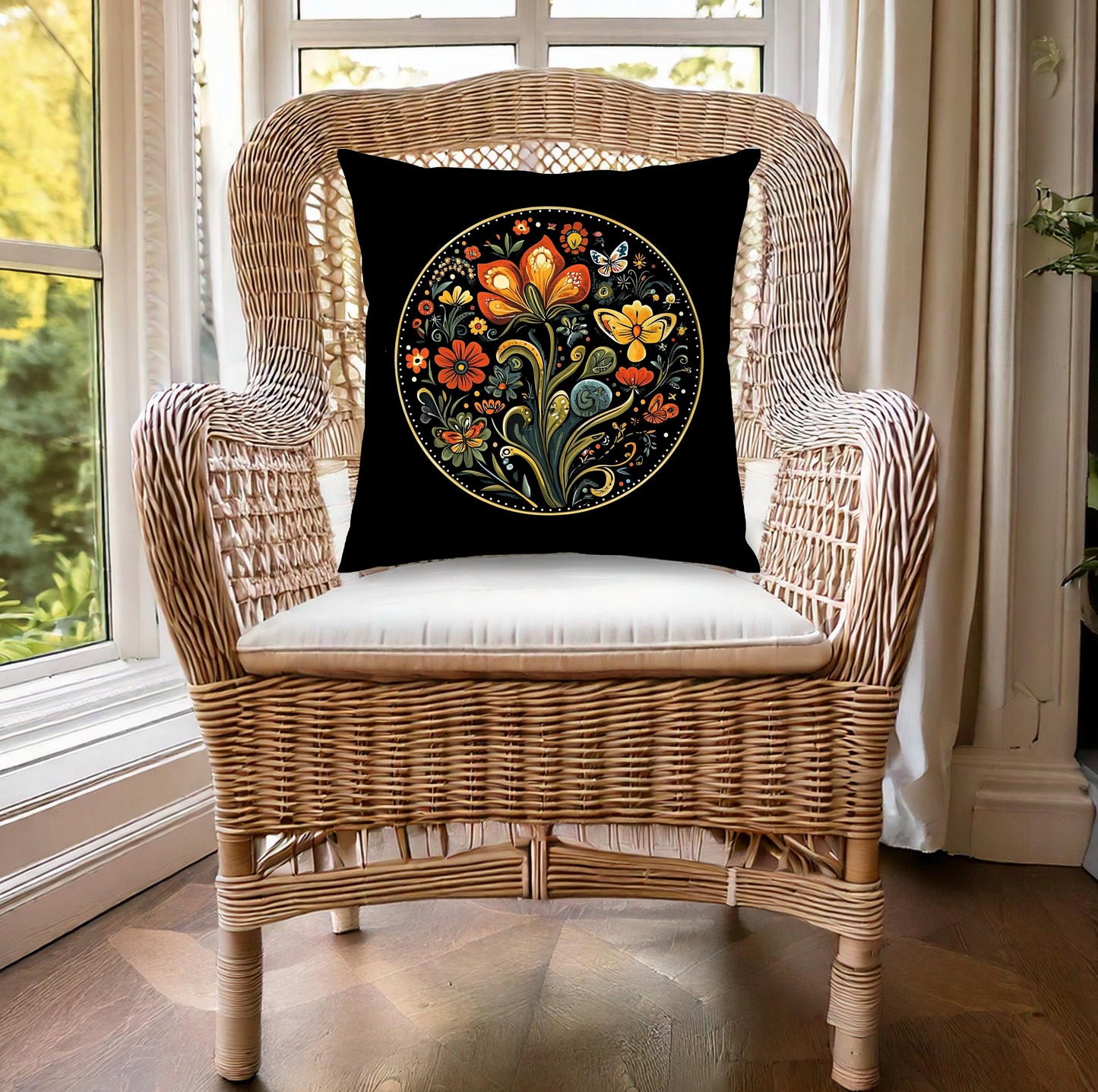 Freshen up your sofa or lounge chair with the Decorative Floral pillow, featuring soft fabric, hidden zipper, and insert.