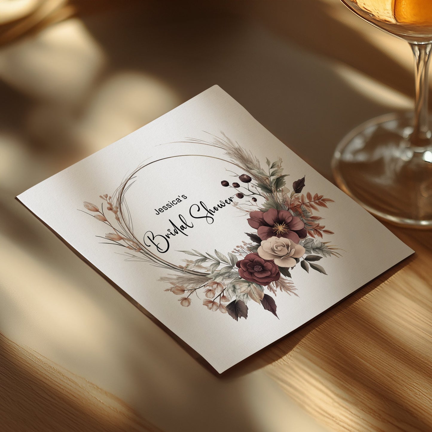 Custom bridal shower serviettes, available in various quantities, perfect for a memorable event.