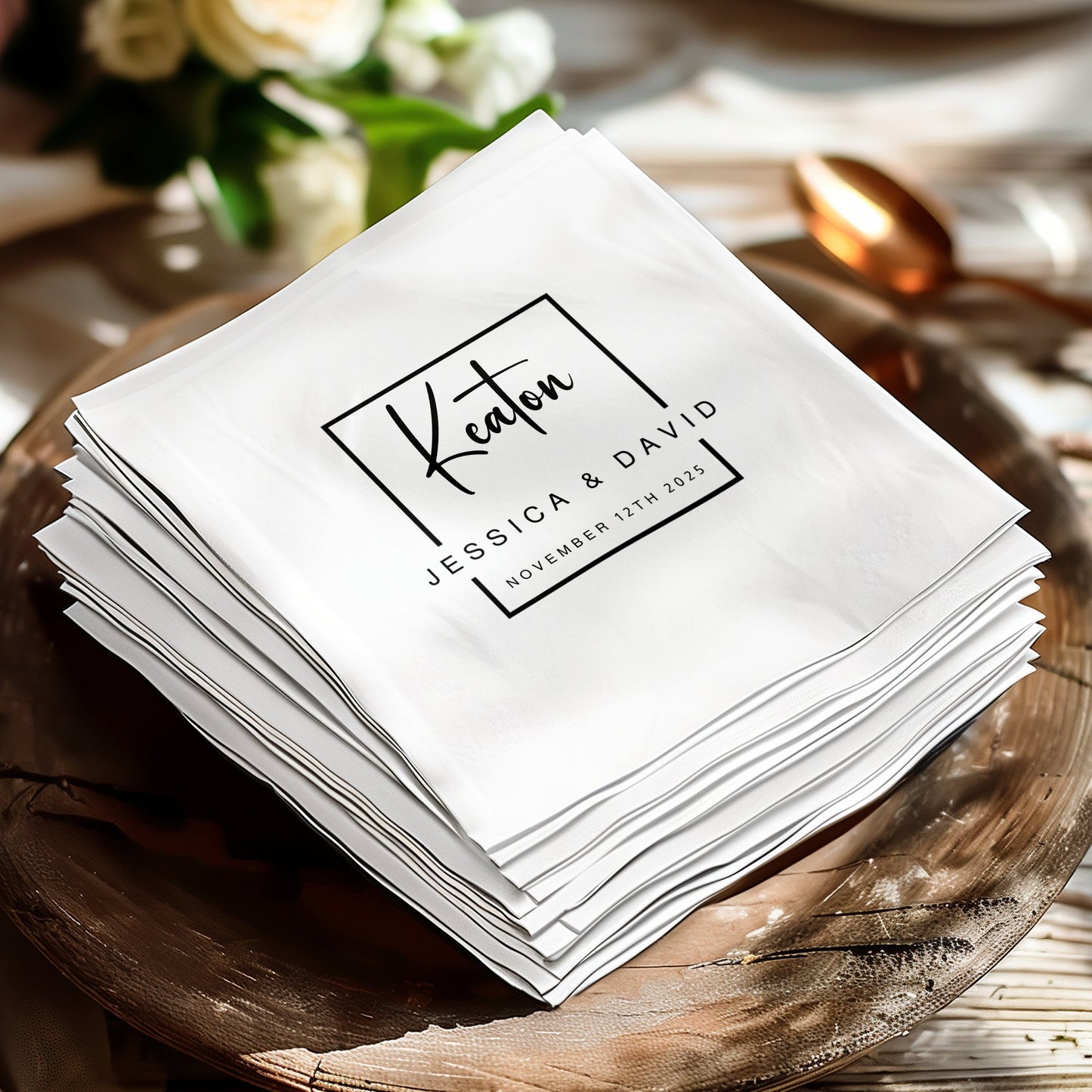 Elegant Custom Wedding Napkins Image 6