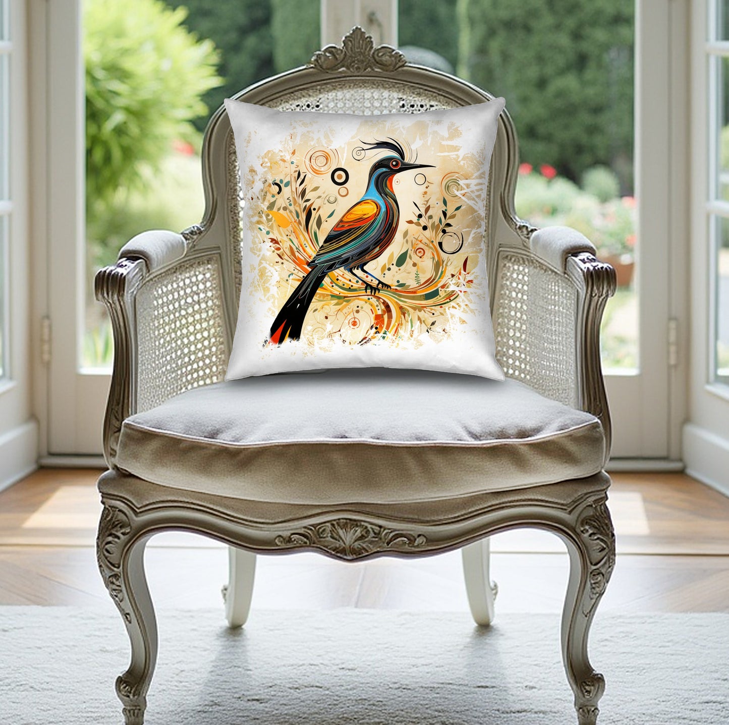 Bring vibrant energy to your sofa with the Exotic Bird Edition 1 throw pillow, featuring bright exotic bird art.