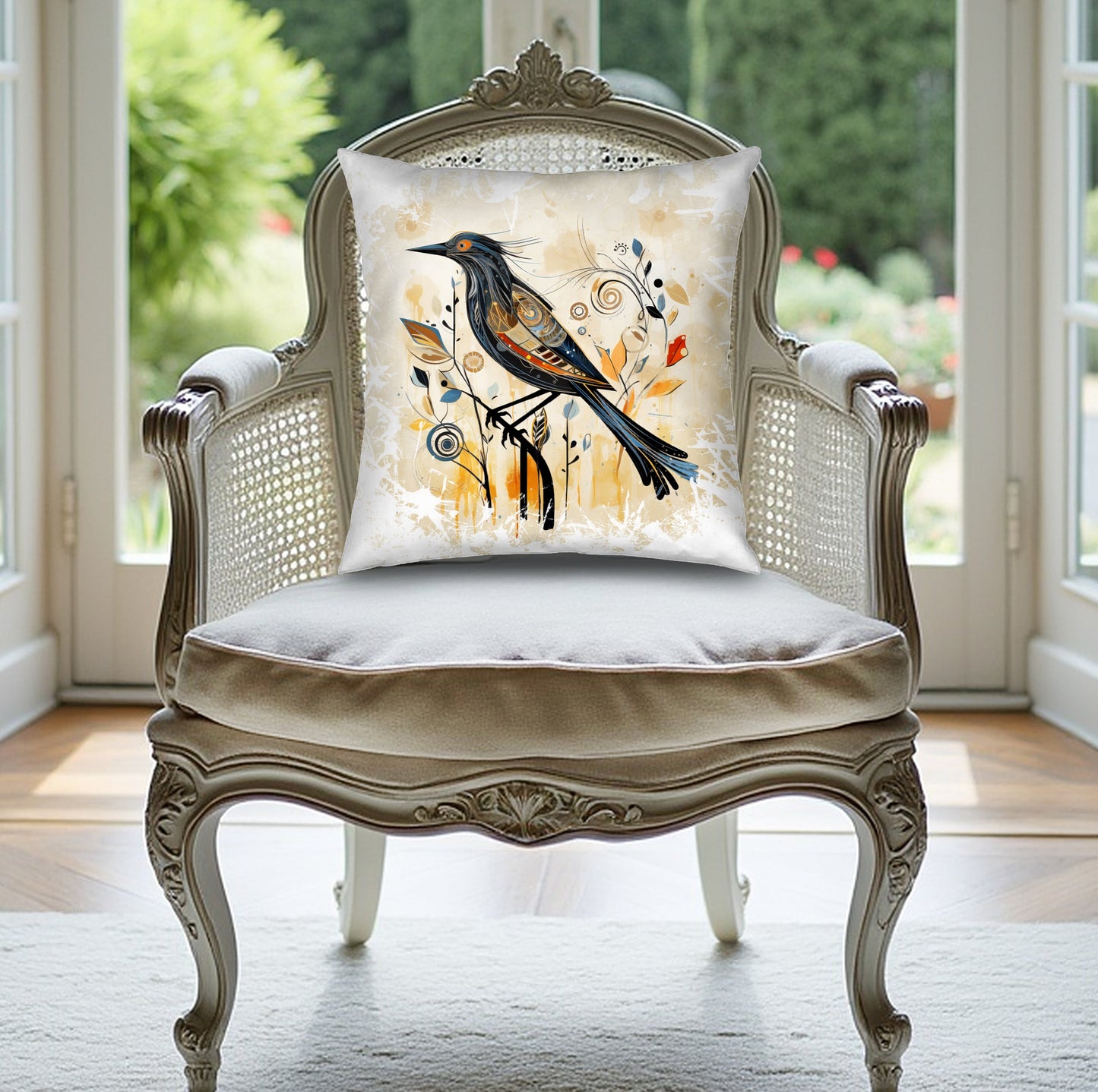 Decorate your chair or sofa with the Exotic Bird throw pillow, crafted from durable poly-poplin fabric.