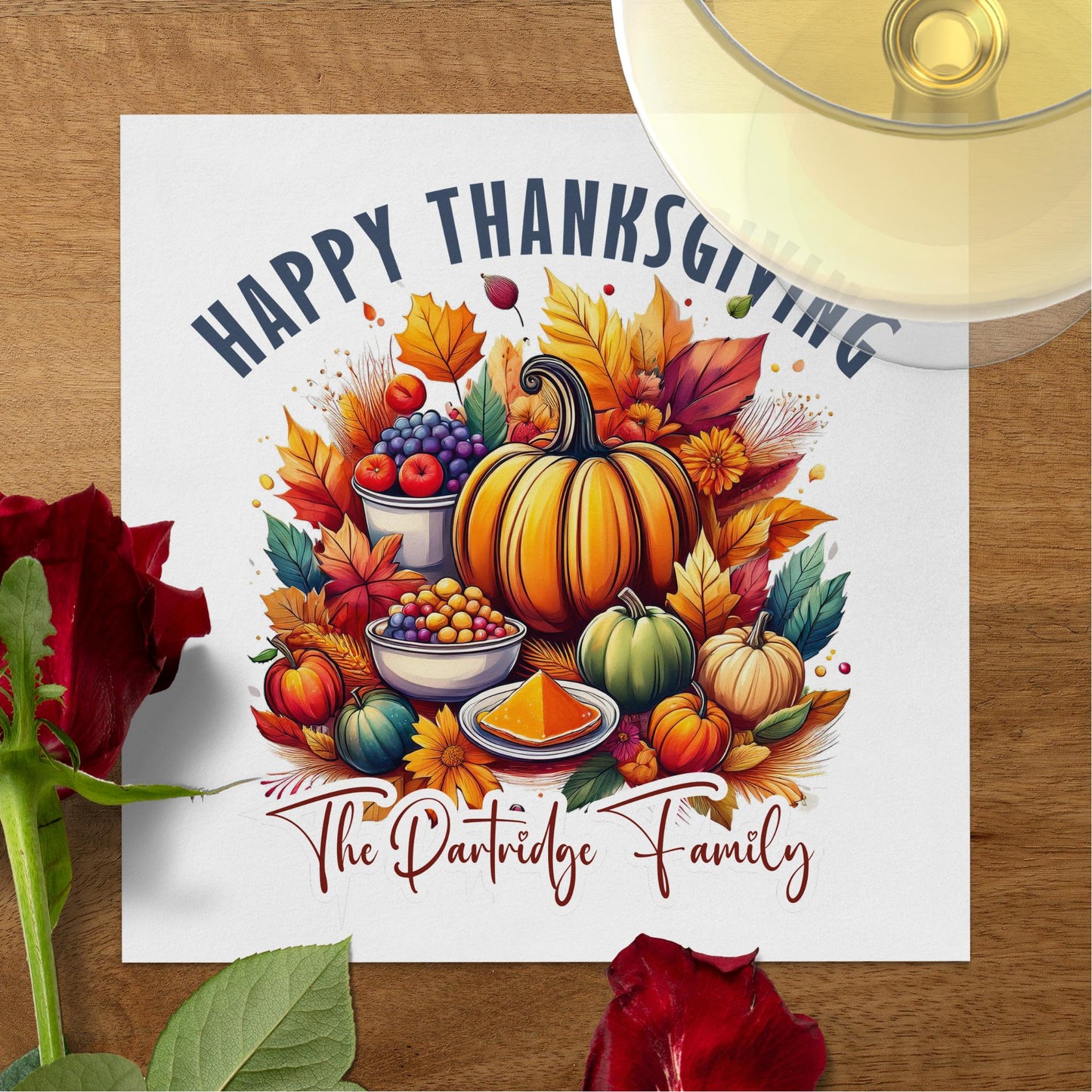 Custom Thanksgiving napkins, 3-ply tissue for a stylish and functional addition to your feast.