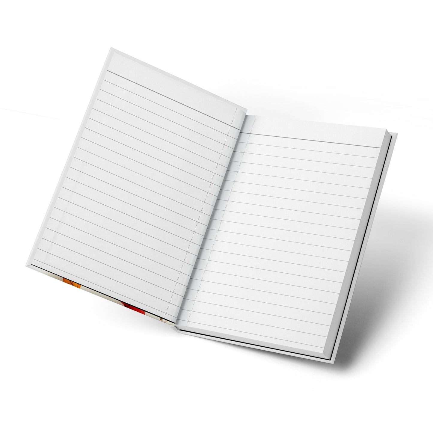 Open fall theme journal with smooth, lined pages, ideal for writing, capturing thoughts, and seasonal inspirations