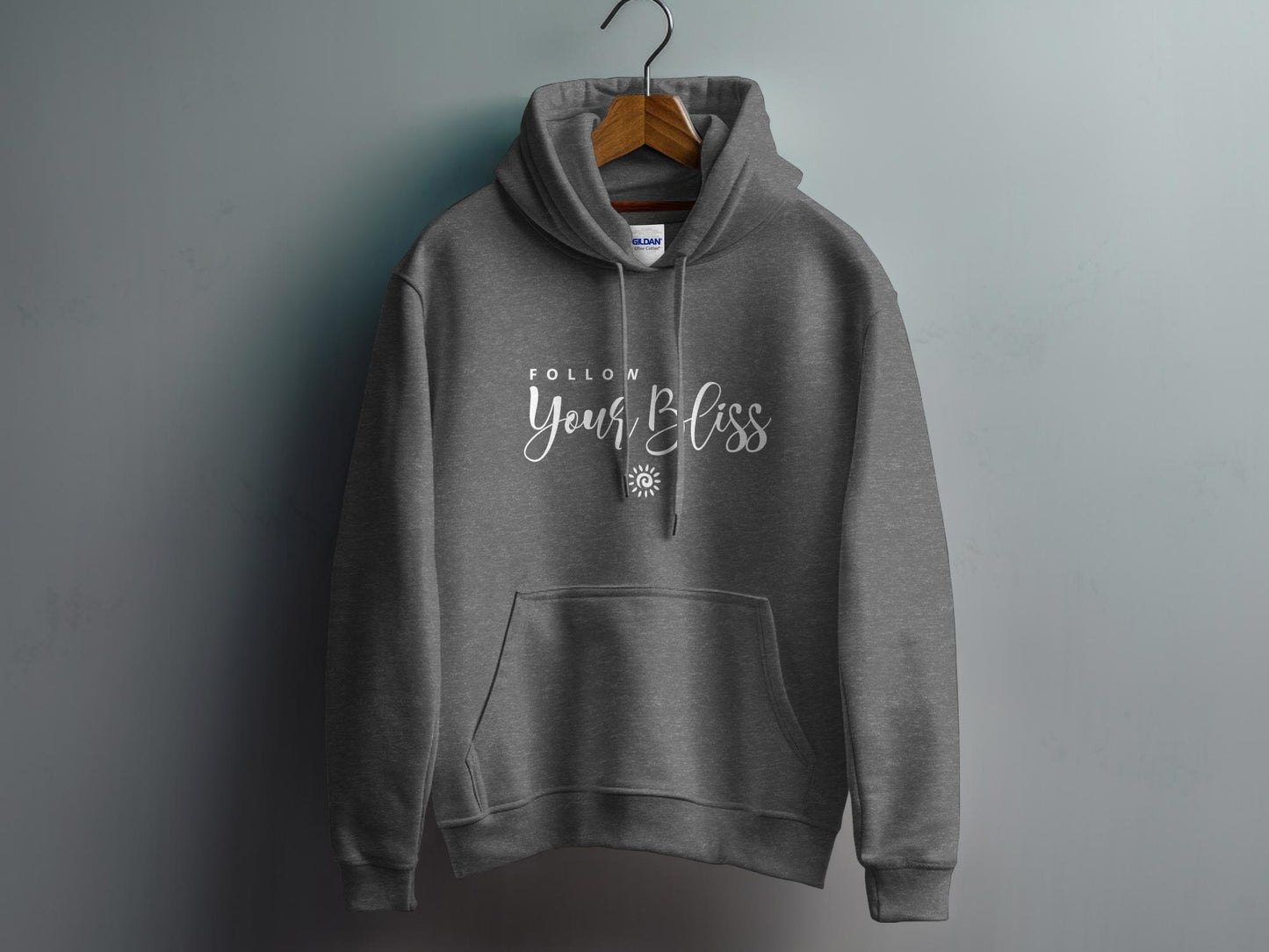 Follow Your Bliss Hoodie Charcoal Grey