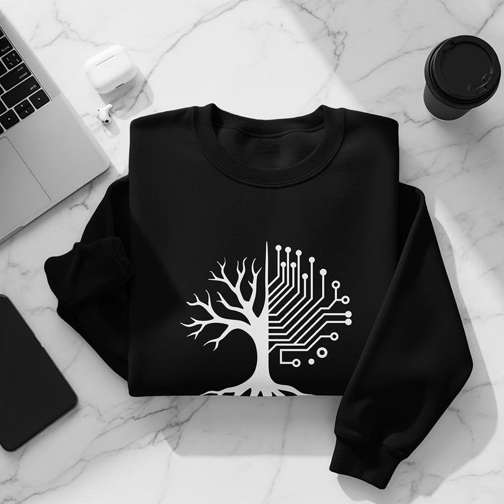 FAQ topics for men’s sweatshirts covering size guidance, washing tips, seasonal layering advice, and choosing creative designs.