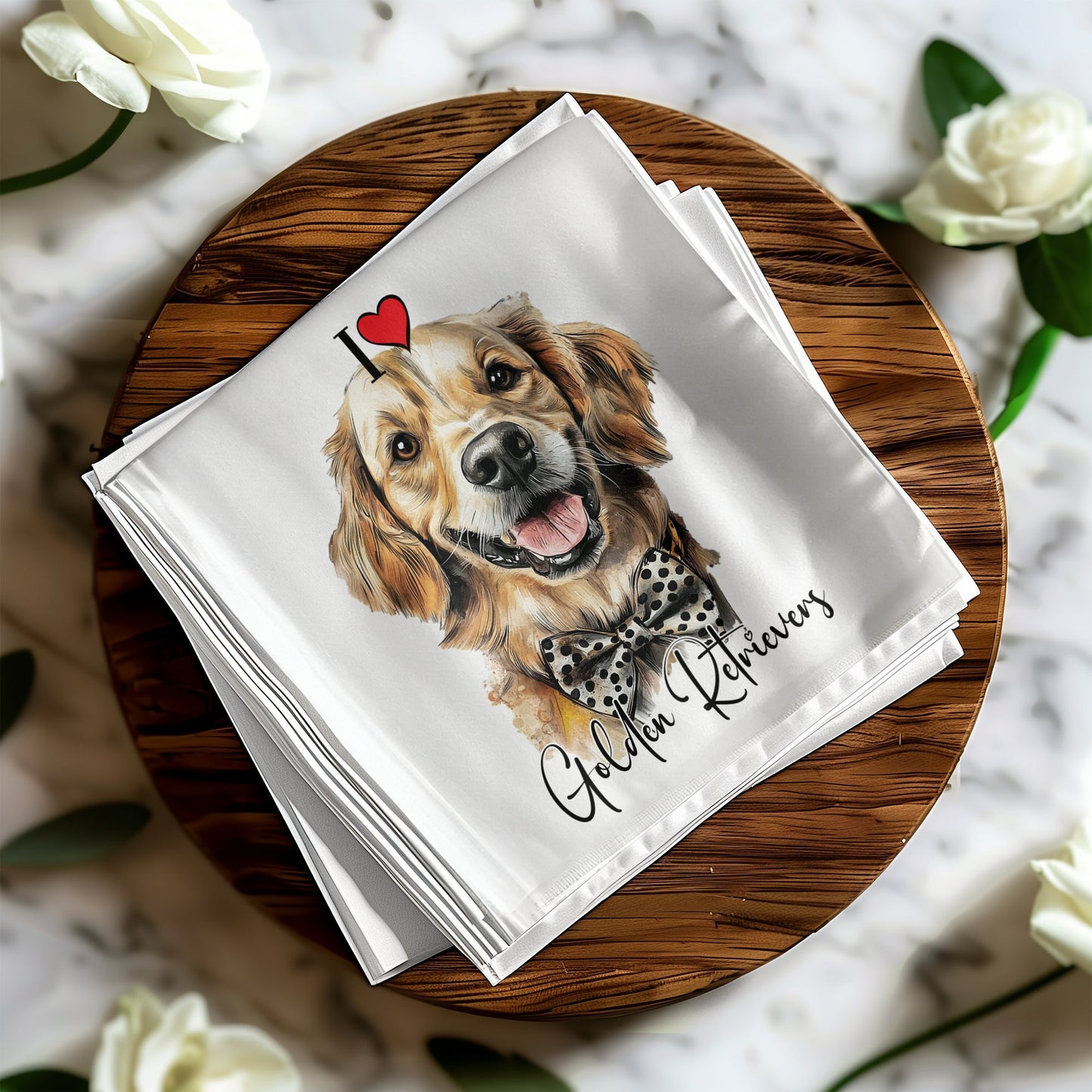 Golden Retriever serviettes, ideal for your dog-themed party or special event.