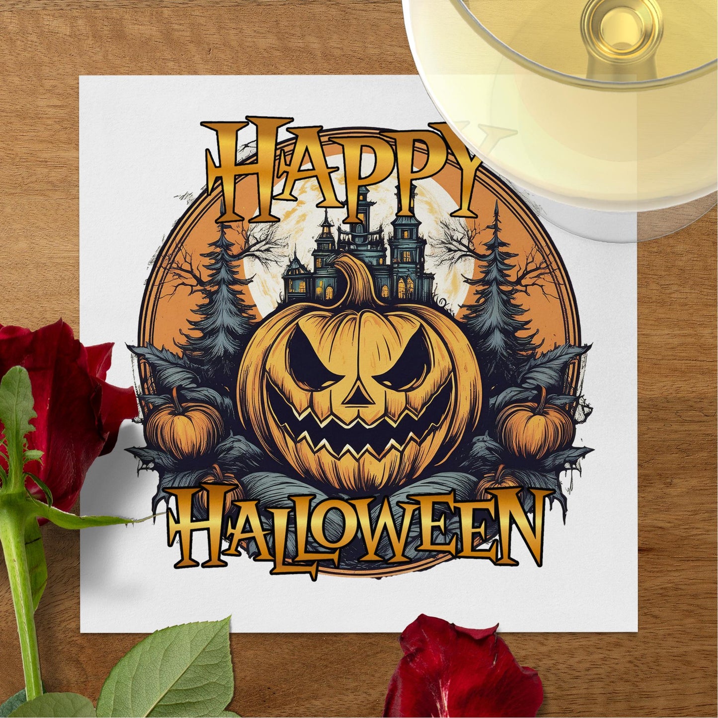 Pumpkin-themed napkins for Halloween, great for adding a seasonal touch to your spooky party decor.