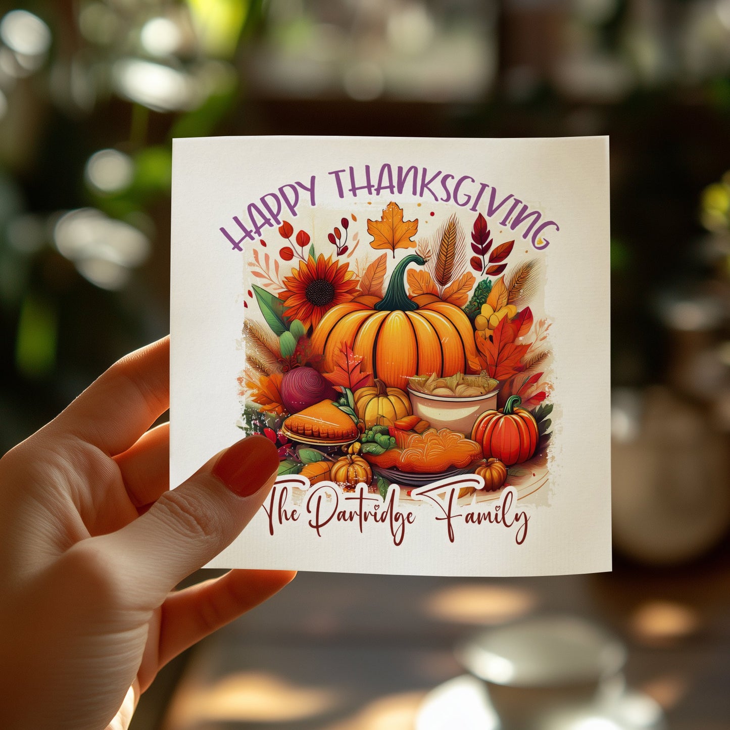 Thanksgiving-themed napkins with a custom touch, perfect for your festive meals and celebrations.