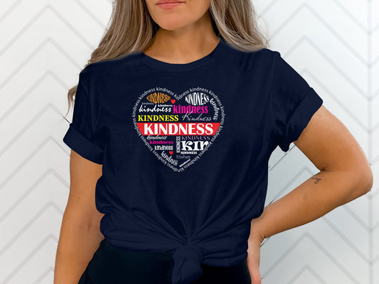 Kindness Heart T-Shirt, comfortable and stylish cotton tee with a heart graphic, perfect for spreading positivity.