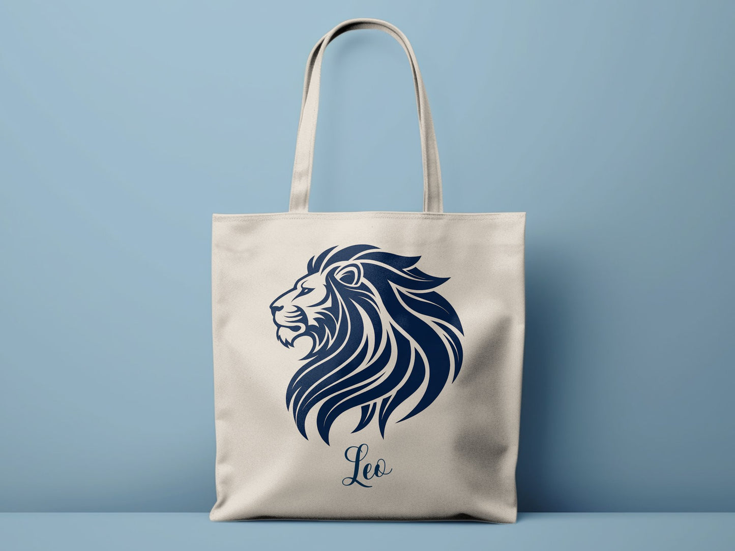 Spacious Leo tote with bold zodiac art, designed for comfort and personal expression.