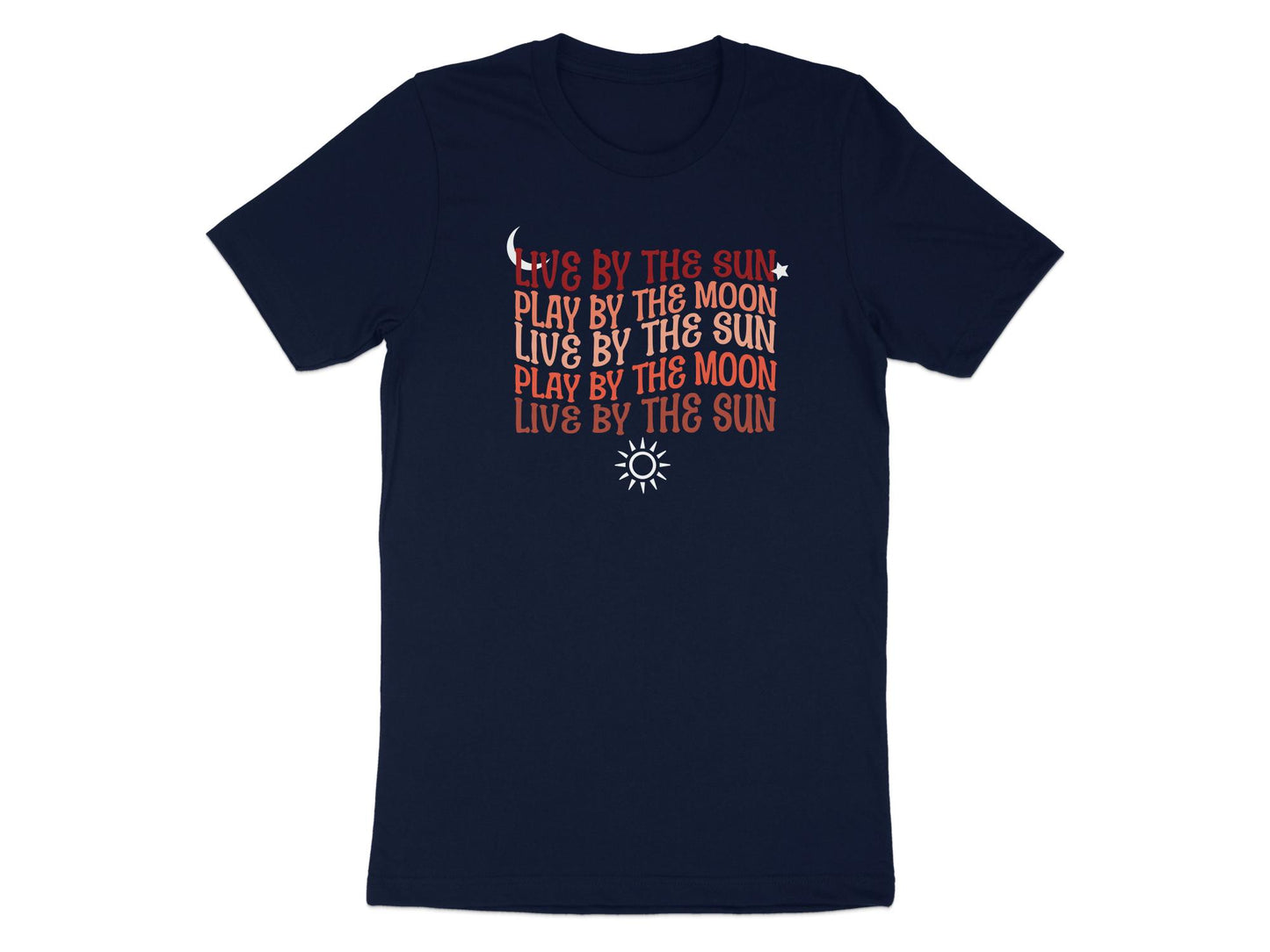 Live By The Sun Play By The Moon T-Shirt Navy