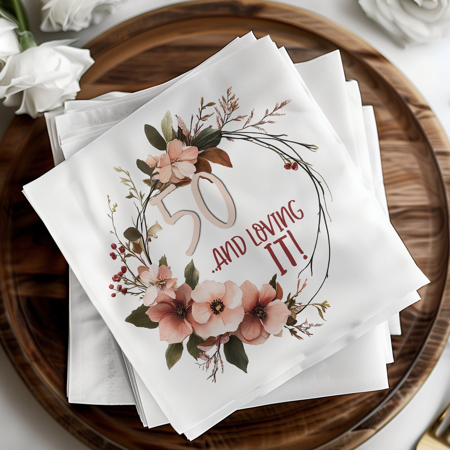 Customizable birthday napkins featuring a delightful design to match your party's theme.