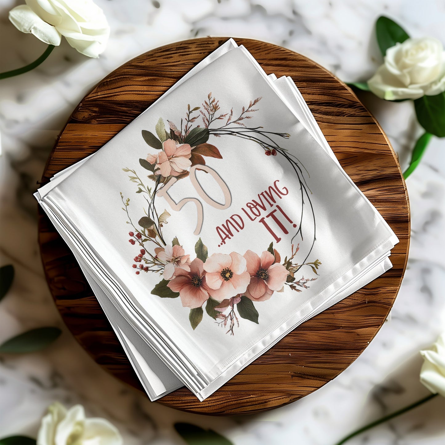 Custom birthday napkins featuring a fun design, perfect for celebrating your special day in style.