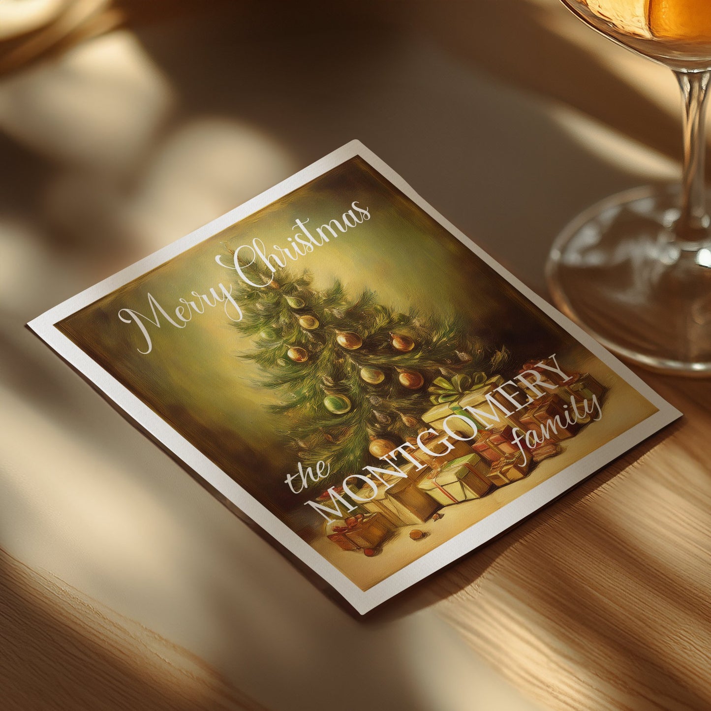 Merry Christmas Tree Custom Napkins Image 3