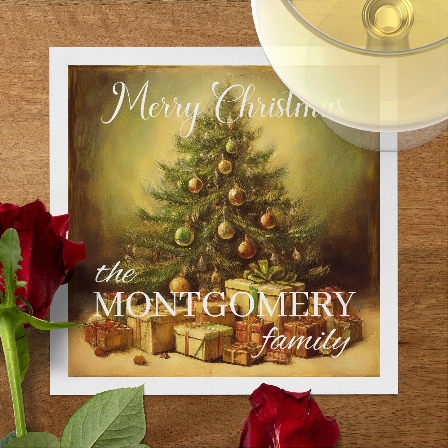 Merry Christmas Tree Custom Napkins Image 5