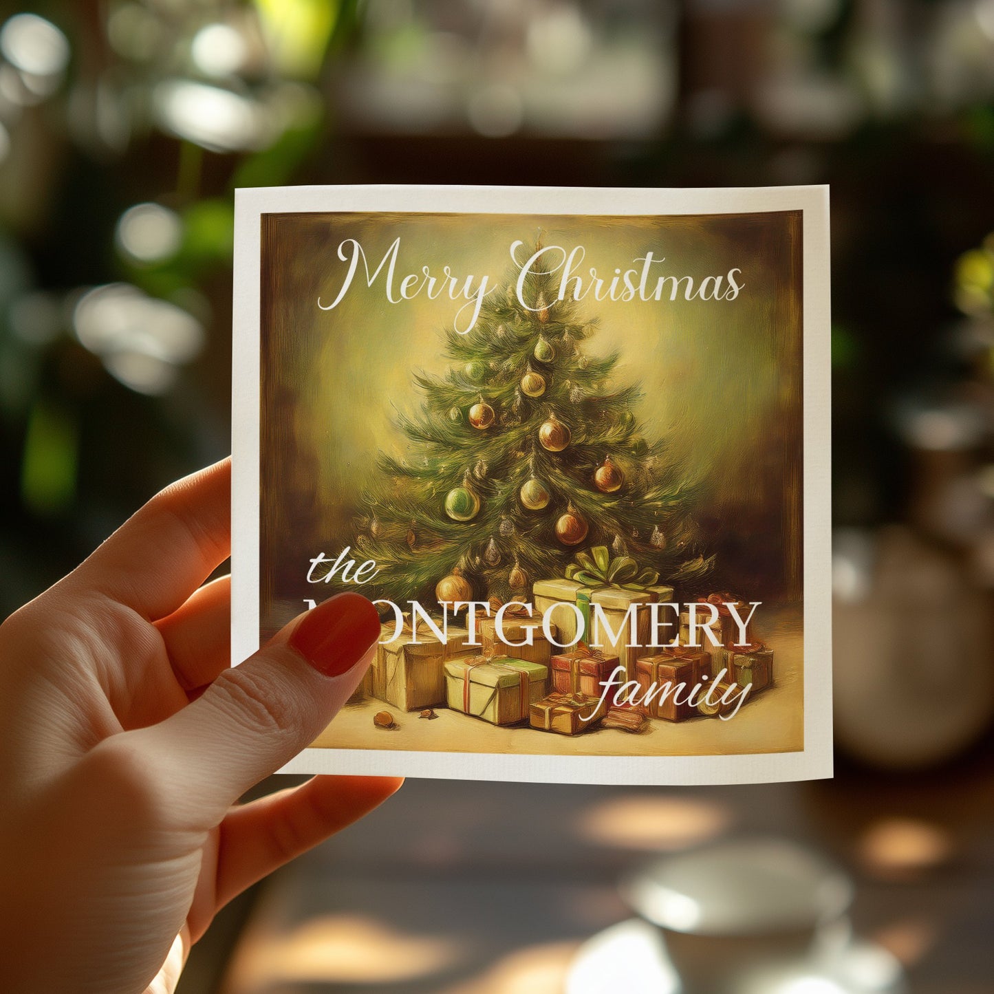 Merry Christmas Tree Custom Napkins Image 8