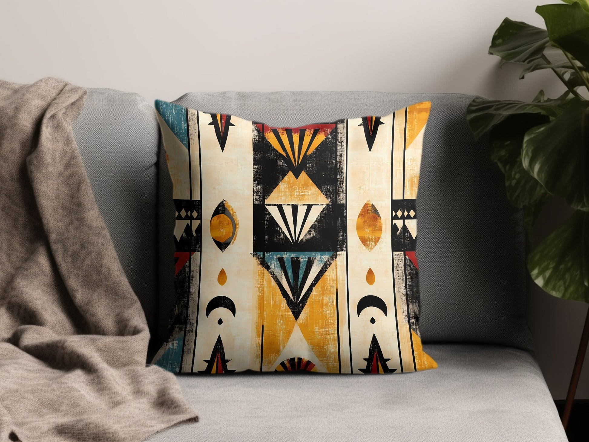 Add an eclectic vibe to your lounge with the Mystic Nomad cushion, featuring vibrant design and comfy insert.